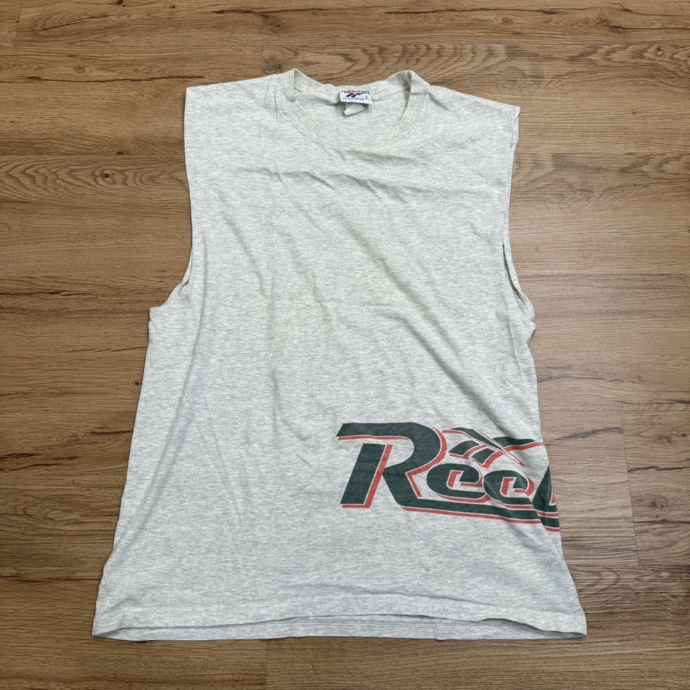 Vintage Reebok Logo Sleeveless Gray Men's Size L‎